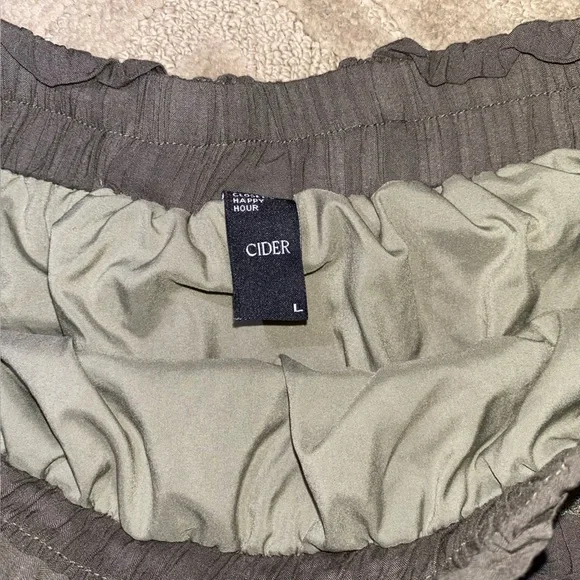 Cider Lace Stitch Tiered Midi Skirt in Olive - Picture 9 of 11